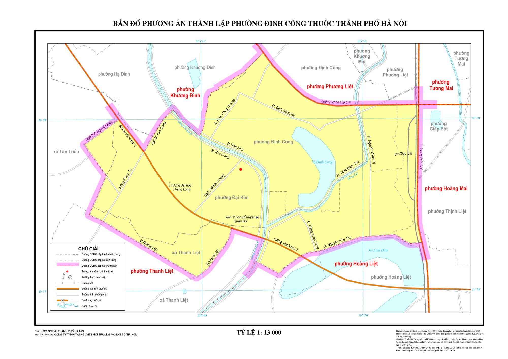 Bản đồ phường Định Công