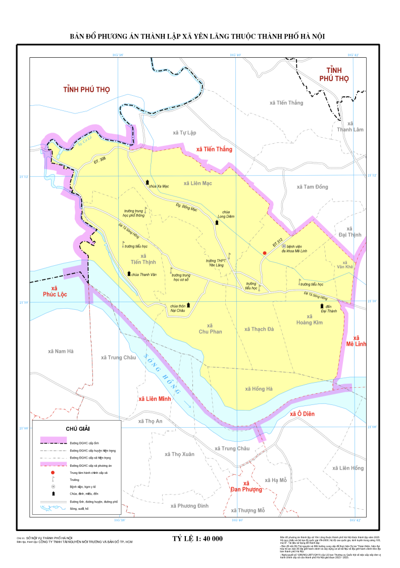 Bản đồ xã Yên Lãng