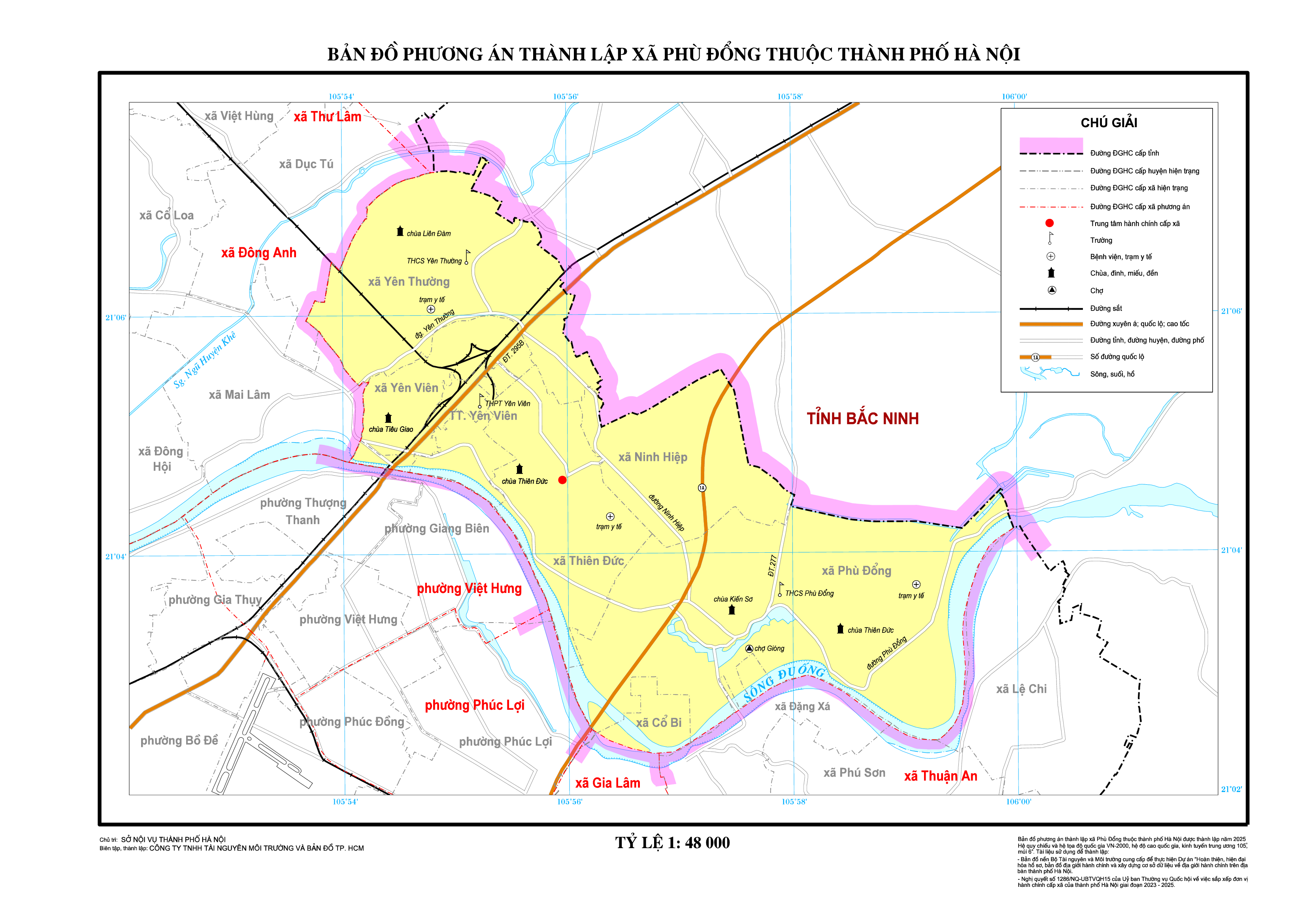 Bản đồ xã Phù Đổng