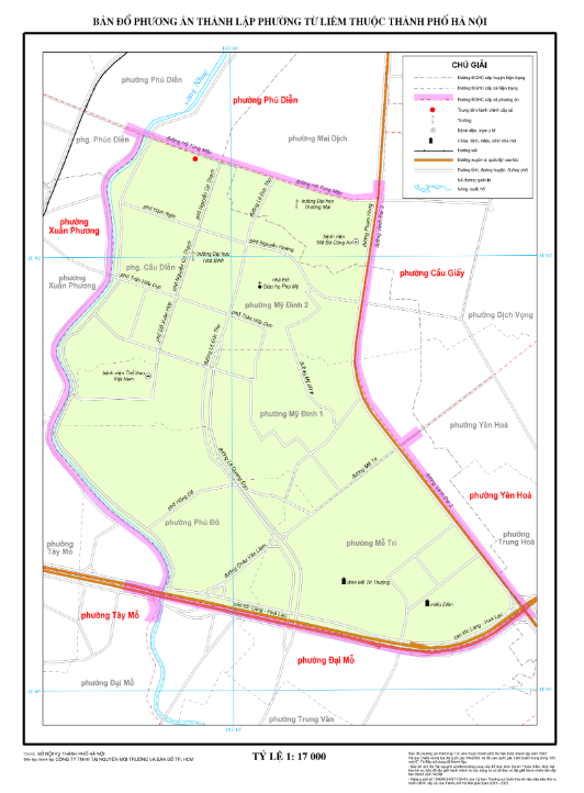 Bản đồ hành chính phường Từ Liêm (thành phố Hà Nội).