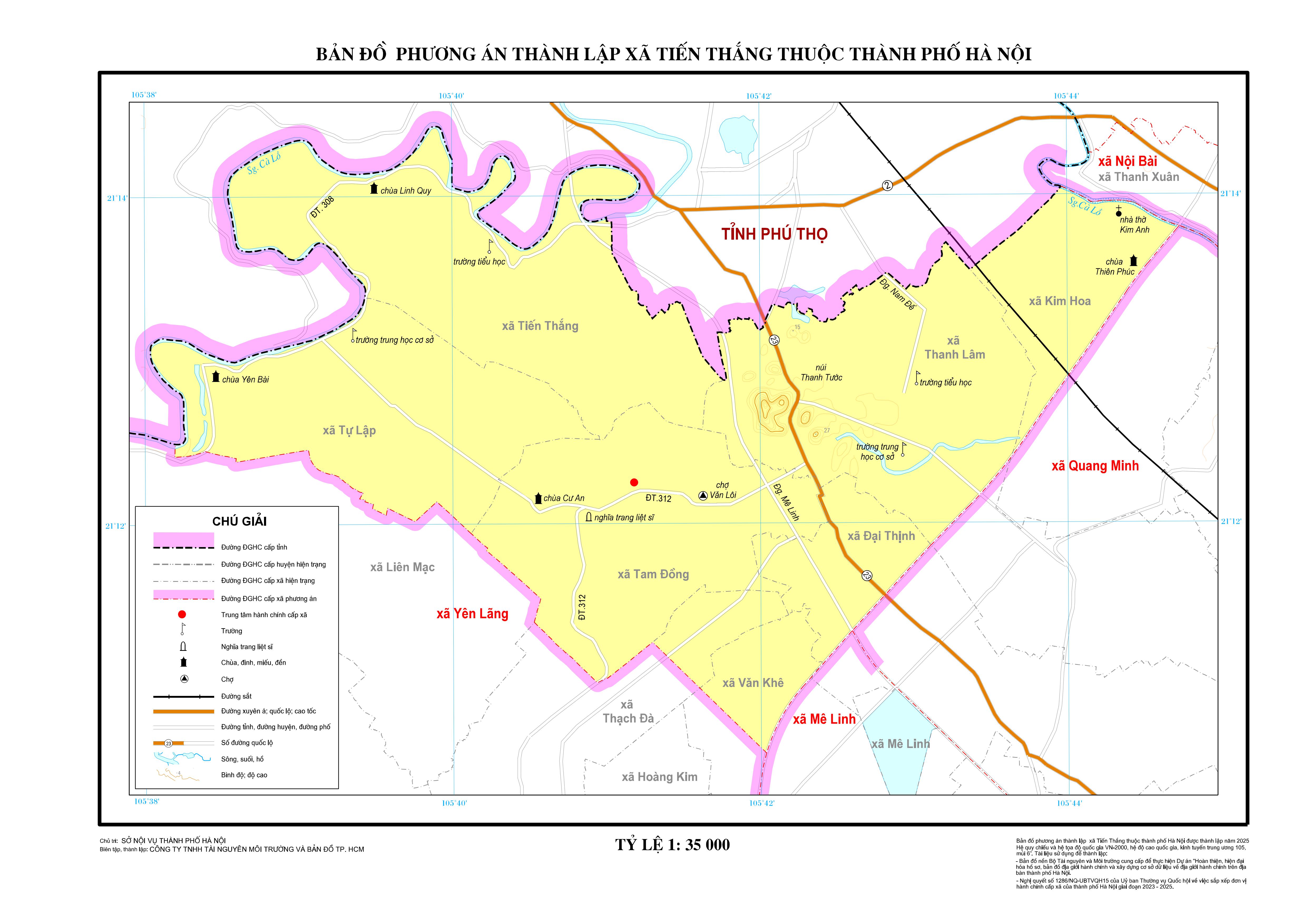 Bản đồ xã Tiến Thắng