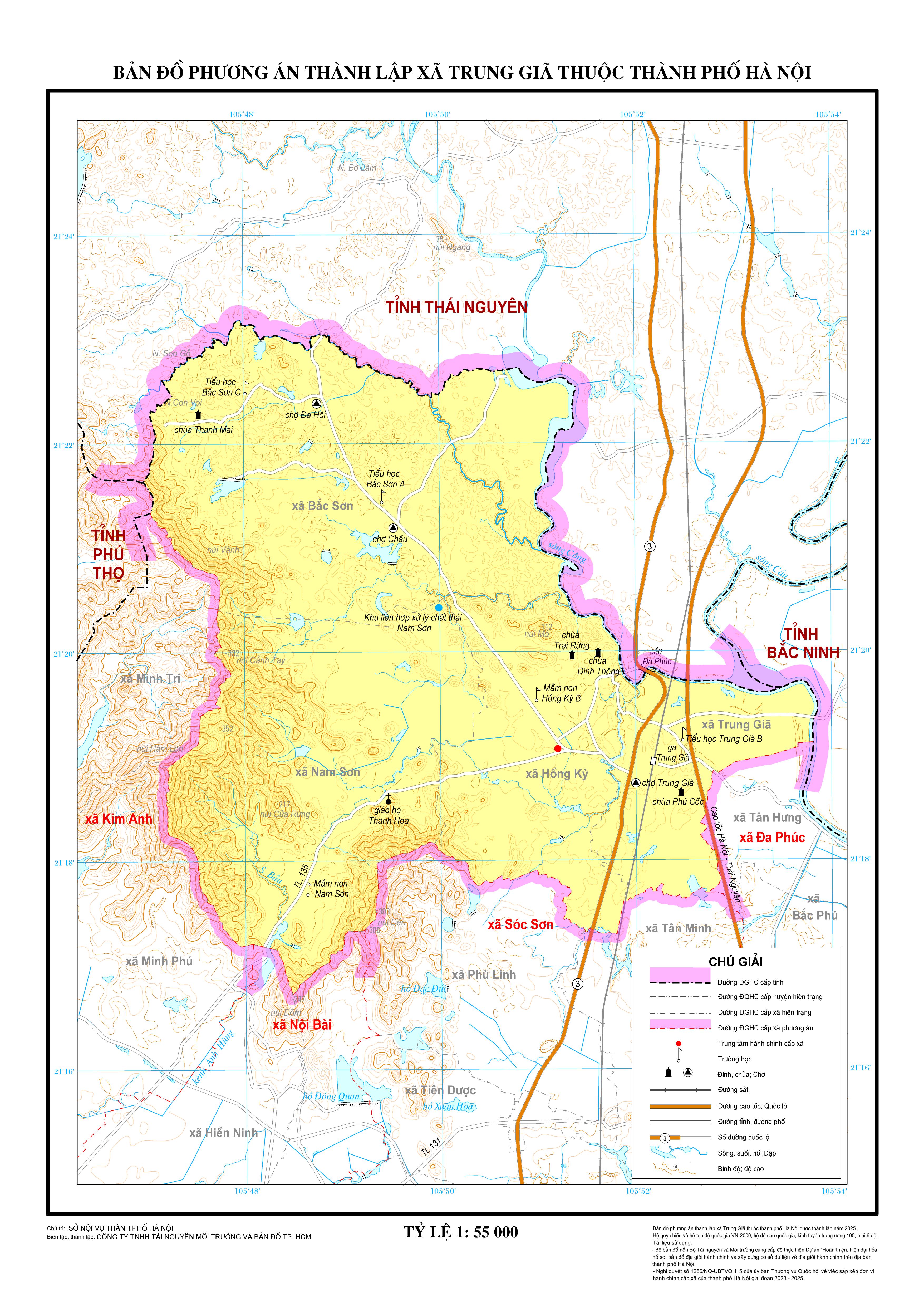 Bản đồ xã Trung Giã