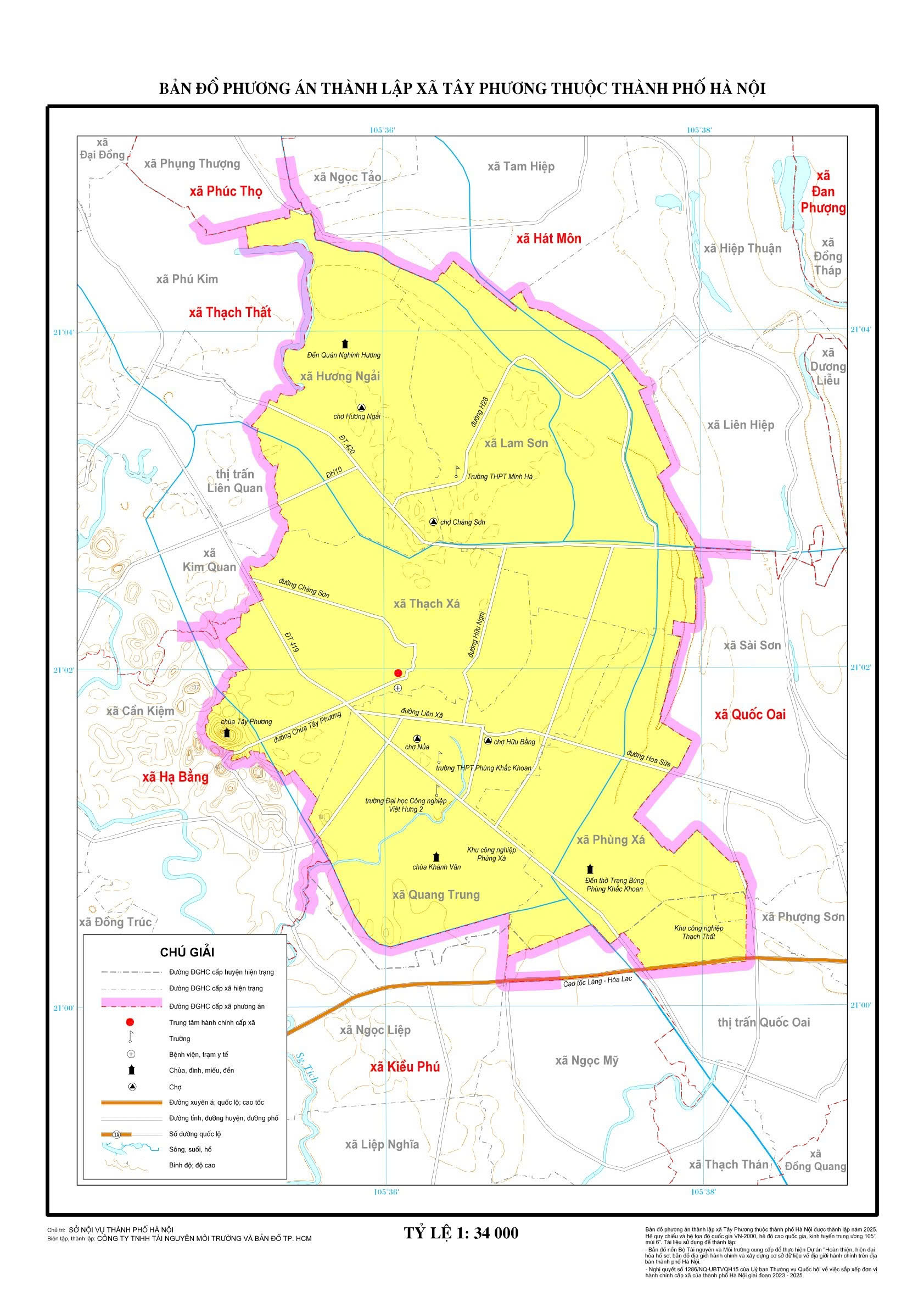 Bản đồ xã Tây Phương