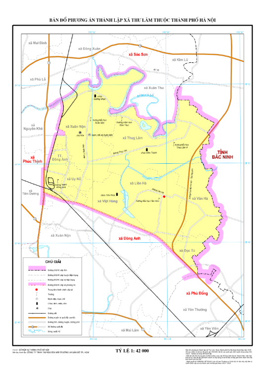 Bản đồ hành chính xã Thư Lâm (thành phố Hà Nội)