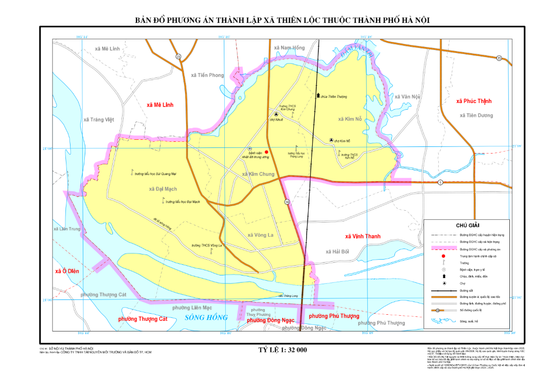 Bản đồ hành chính xã Thiên Lộc (thành phố Hà Nội)