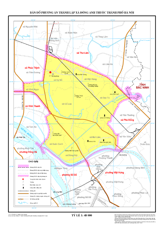 Bản đồ hành chính xã Đông Anh (thành phố Hà Nội)